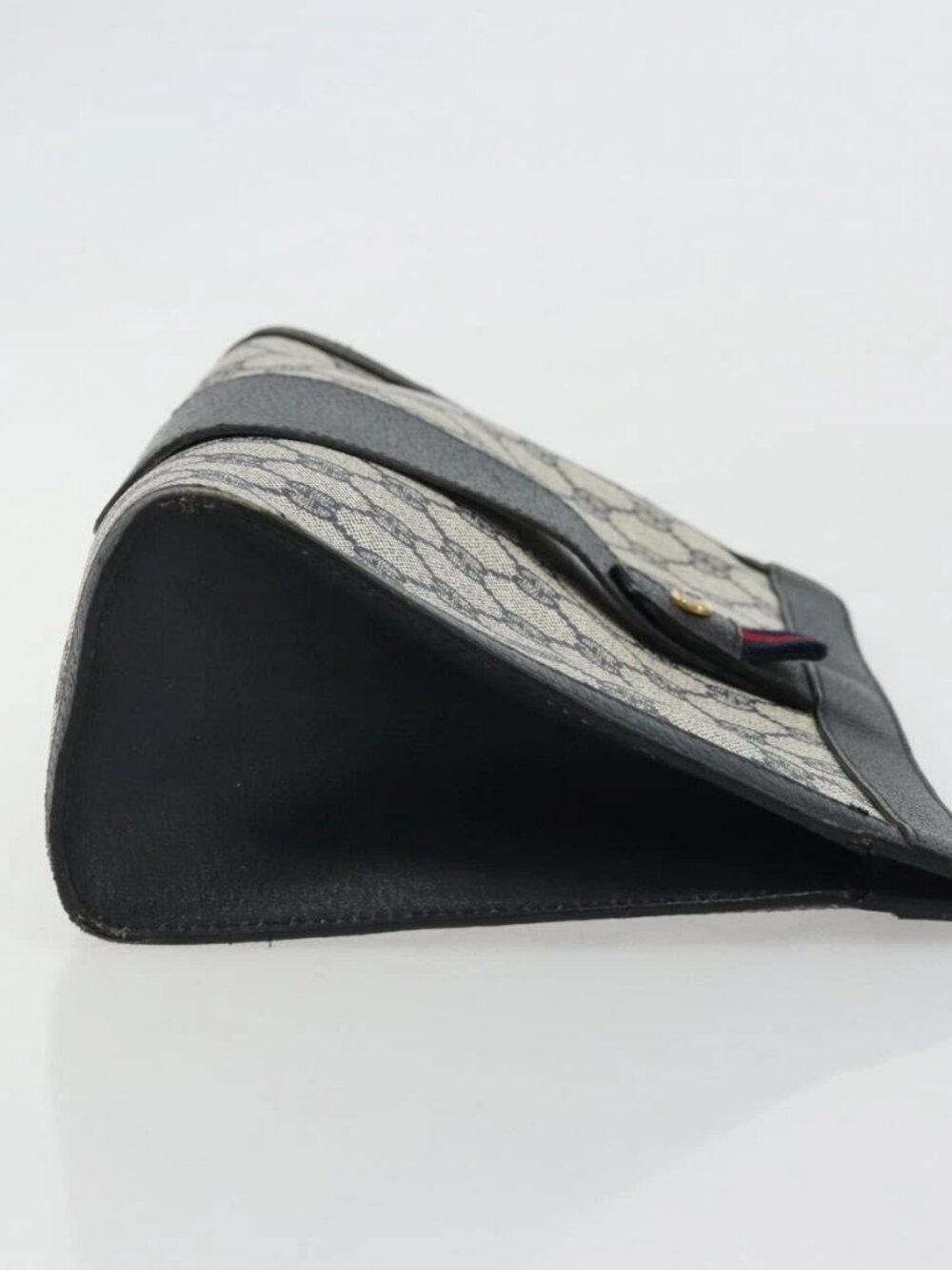 GUCCI GG Supreme Sherry Line Clutch Bag PVC Navy 89 01 033 Auth 175774 - Picture 4 of 16